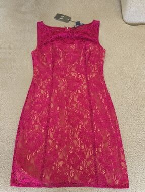 Armani Exchange Fuchsia Pink Lace Sleeveless Dress - Size 2